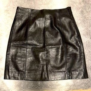 Babaton Black Snakeskin faux leather Skirt